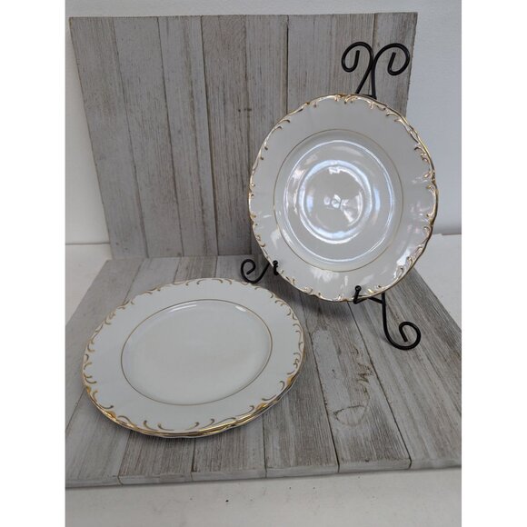 Vintage BOHEMIAN Fine China Set of 3 Salad Plates Czechoslovakia BOH53 - Picture 1 of 11